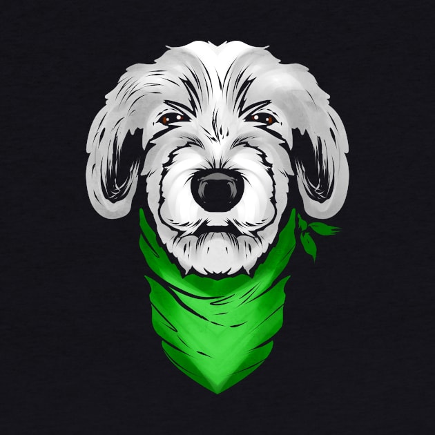 Irish Wolfhound With Green Neckerchief On St Patricks Day by SinBle